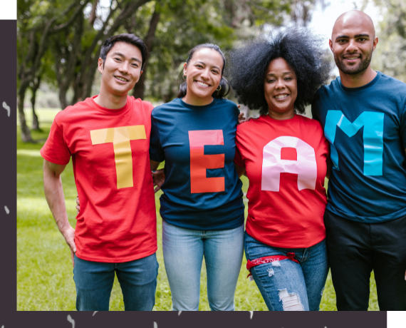 Group of people showing team symbol