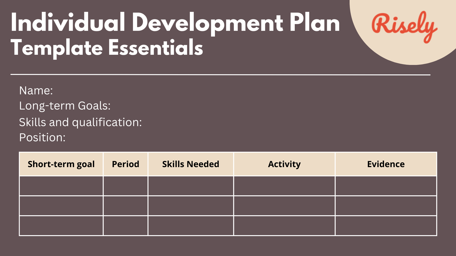 individual development plan template for managers