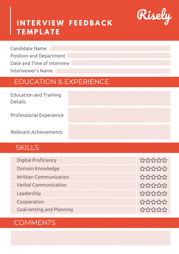 free interview feedback template by Risely for managers 