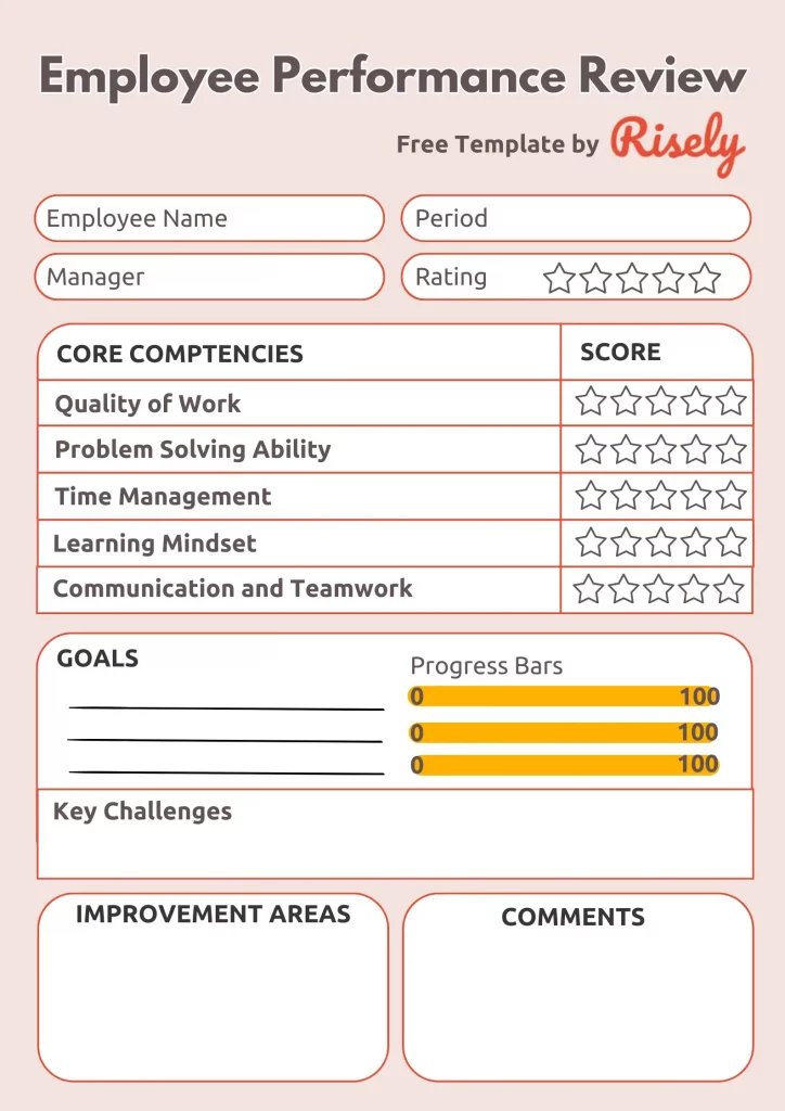 employee performance review template 