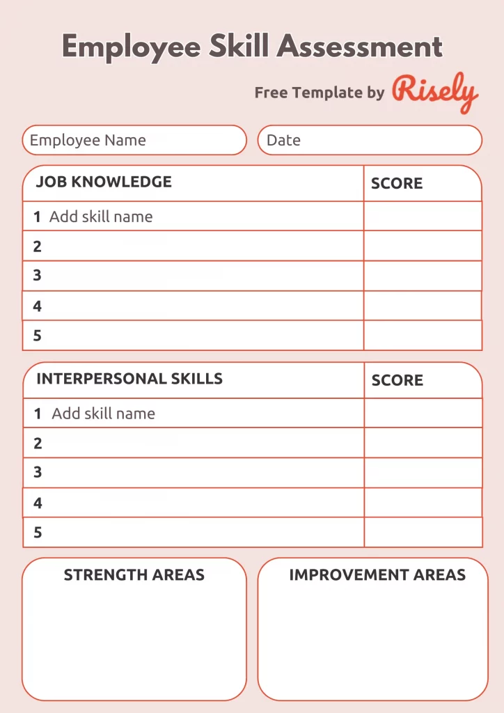employee skill assessment template 