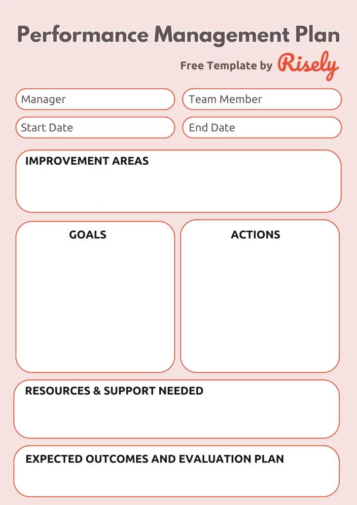 free performance management plan template for managers 