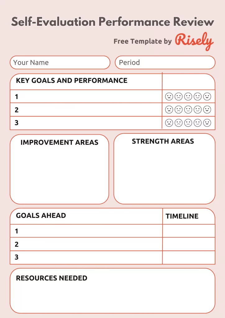 free self evaluation performance review template for managers